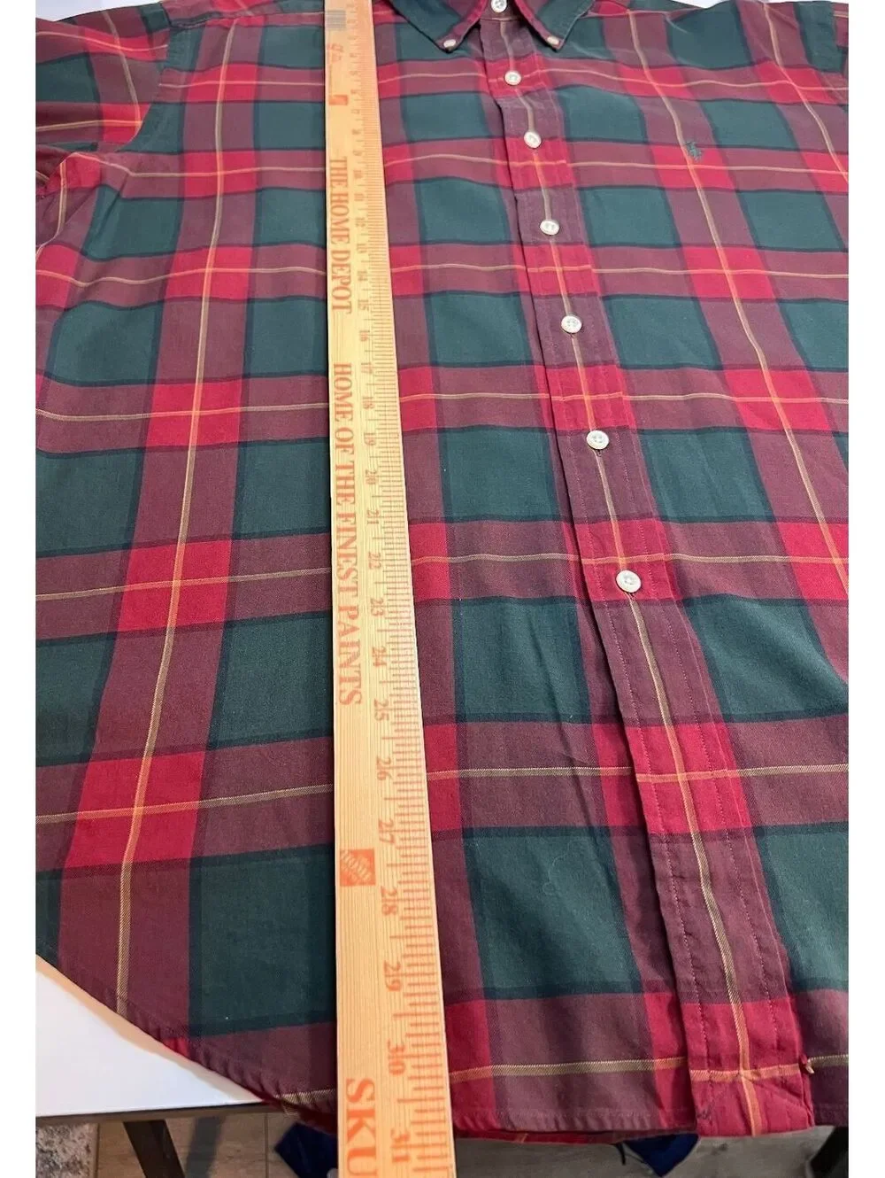Vintage 90s Polo Ralph Lauren Blake Red Green Plaid Button Down Shirt M Prep